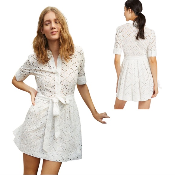 Milly Dresses & Skirts - Milly Linear Cotton Eyelet Cleo Shirt Dress